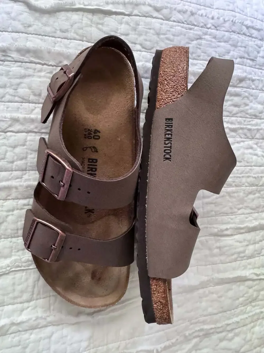 Birkenstock Milano Sandals Brown Size 40 - Picture 3 of 5